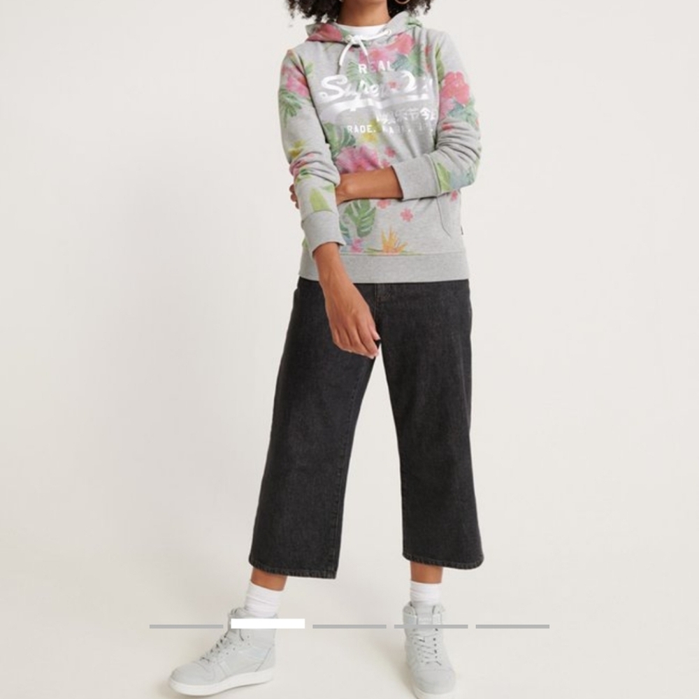 NWT Superdry And Co Vintage Logo Photo Tropical Floral Hoodie Sweatshirt - Picture 6 of 12